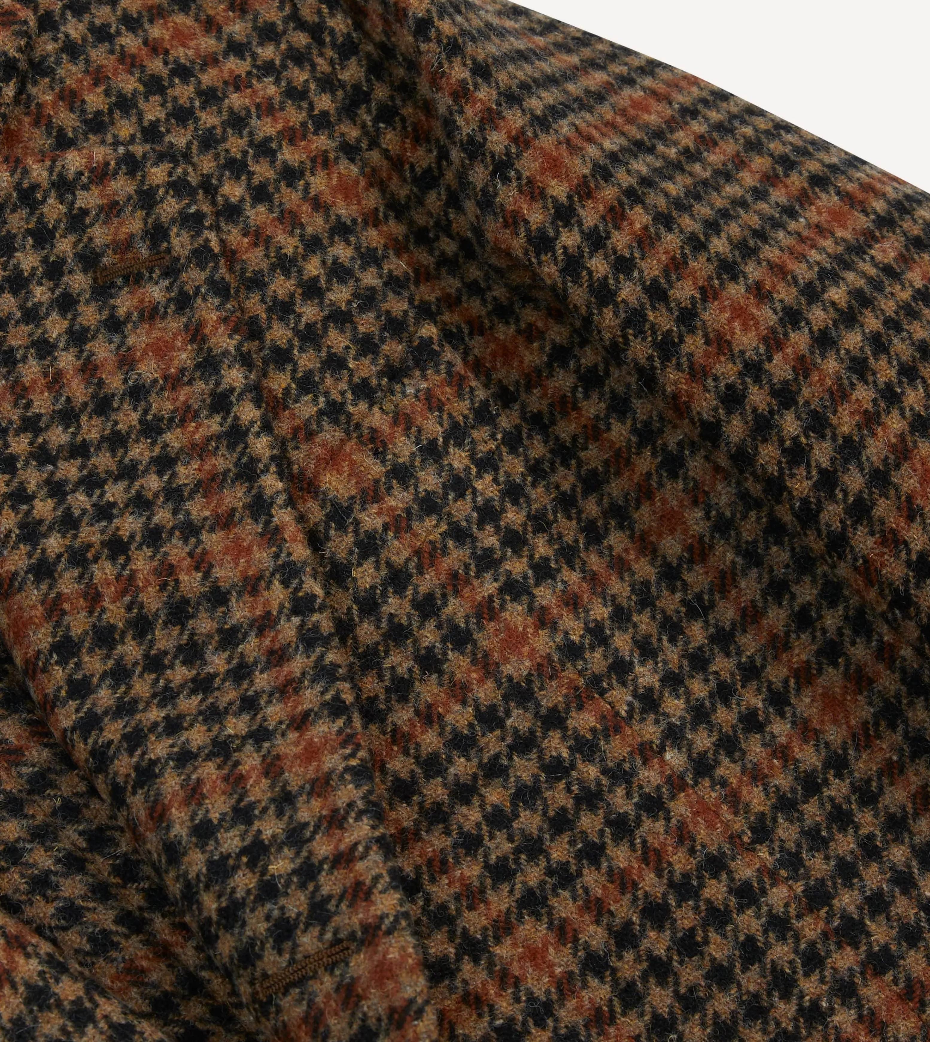 Rust Houndstooth Check Tweed Blazer