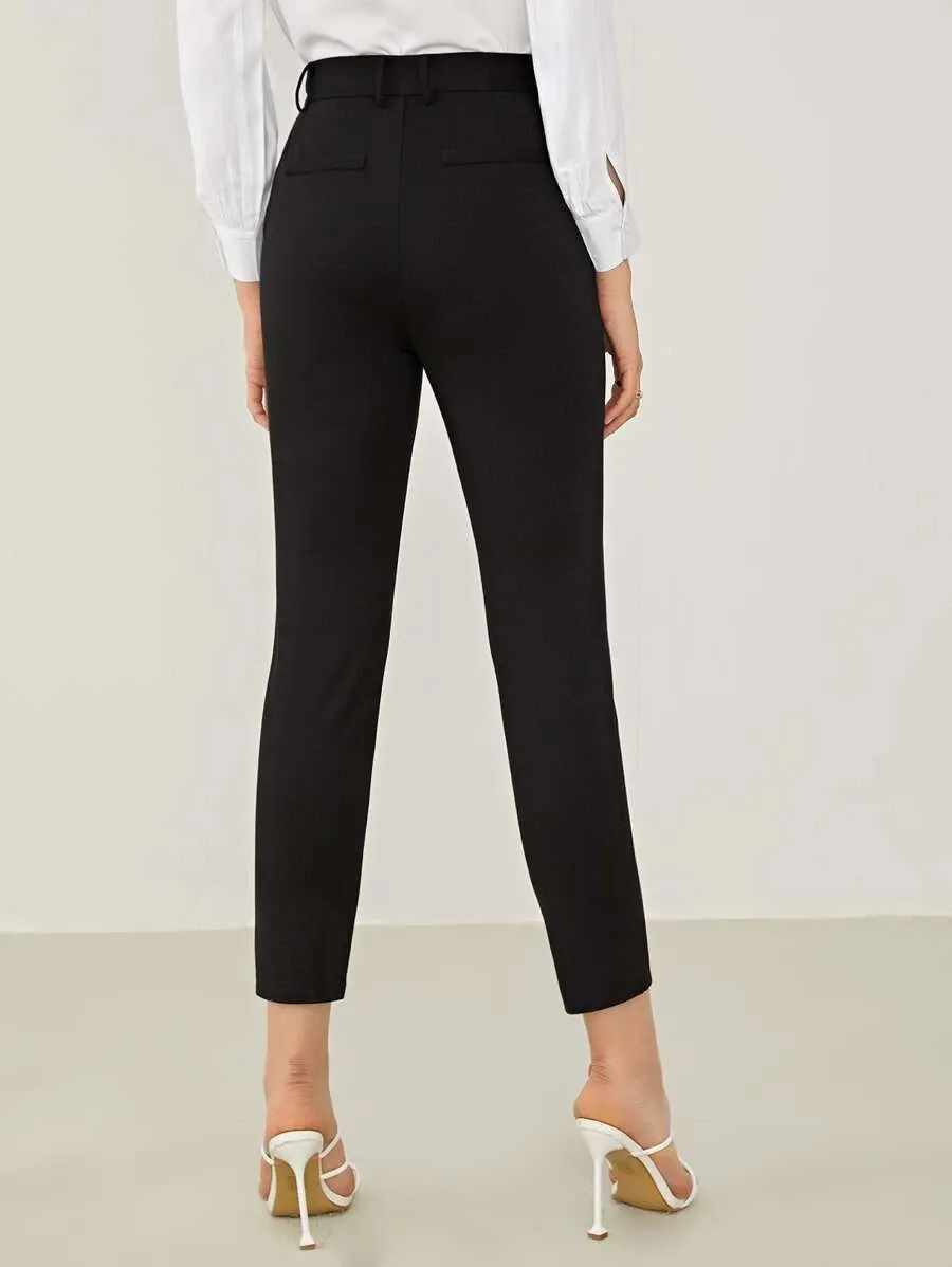 Seam Front Slant Pocket Tailored Pants