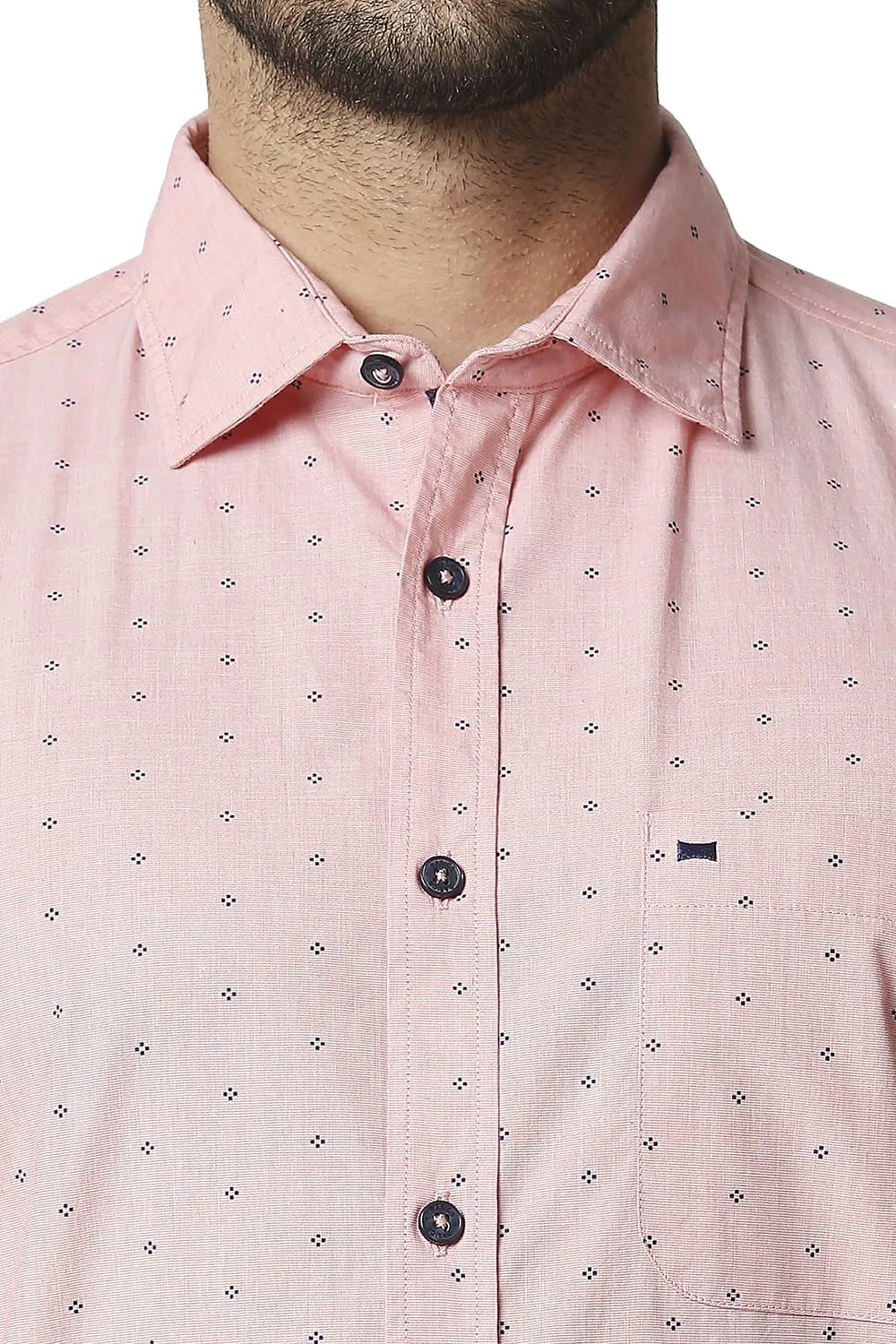 Slim Fit Fil-a-fil Printed Shirt