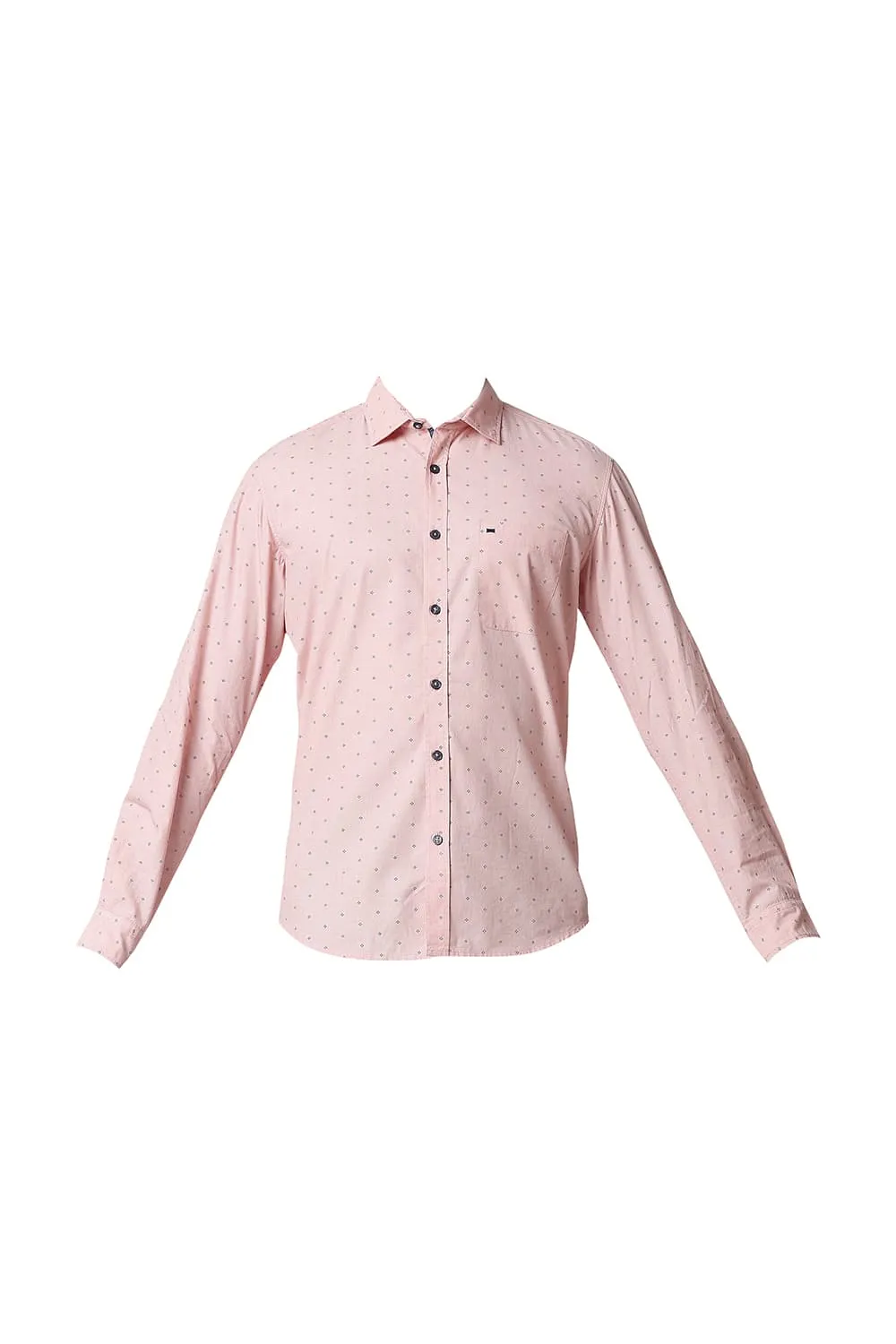 Slim Fit Fil-a-fil Printed Shirt