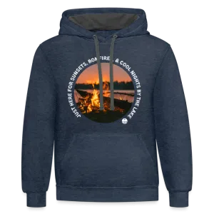 Sunsets & Bonfires Fall Contrast Color Lake Hoodie