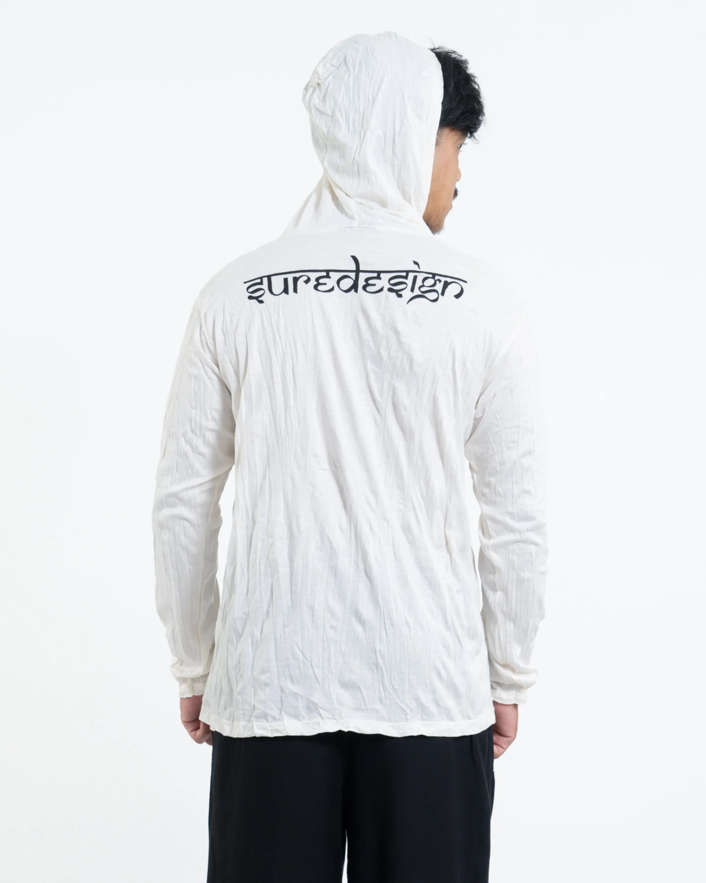 Unisex Ganesh Chakra Hoodie in White