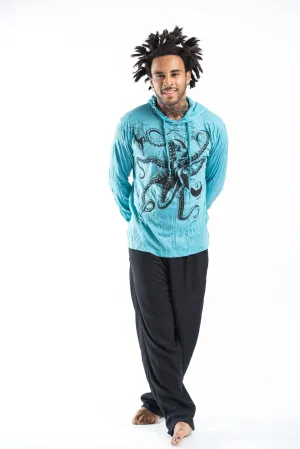 Unisex Octopus Hoodie in Turquoise