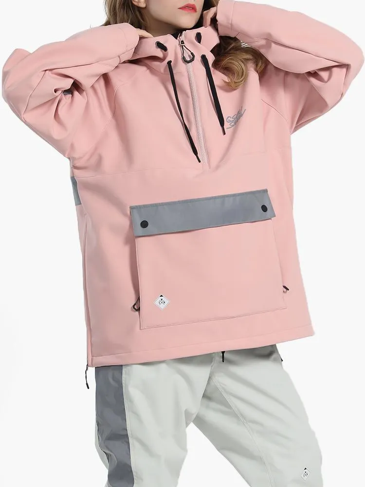 Unisex Winter 2023 Light Pink Waterproof Colorful Fluorescent Ski Suit