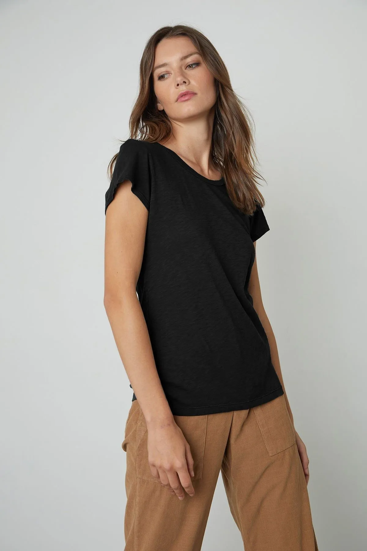 Velvet by Graham & Spencer Odelia Short Sleeve Crew Neck Tee | Black