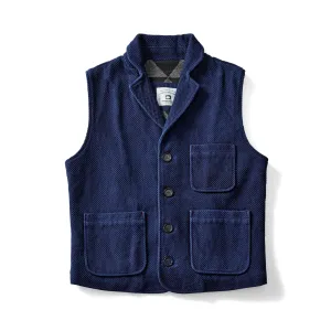 Vintage Indigo Plant Dyed Thick Waistcoat