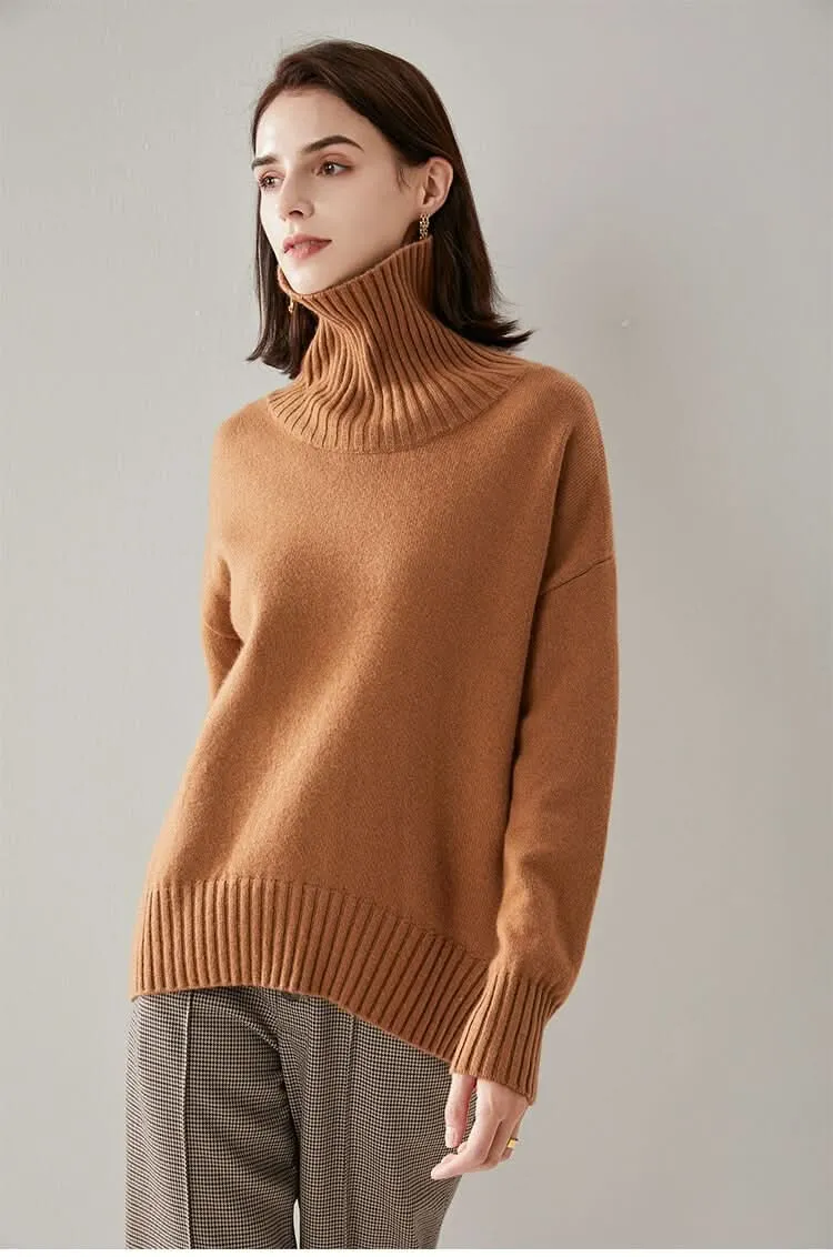 Women's High neck cashmere sweaters