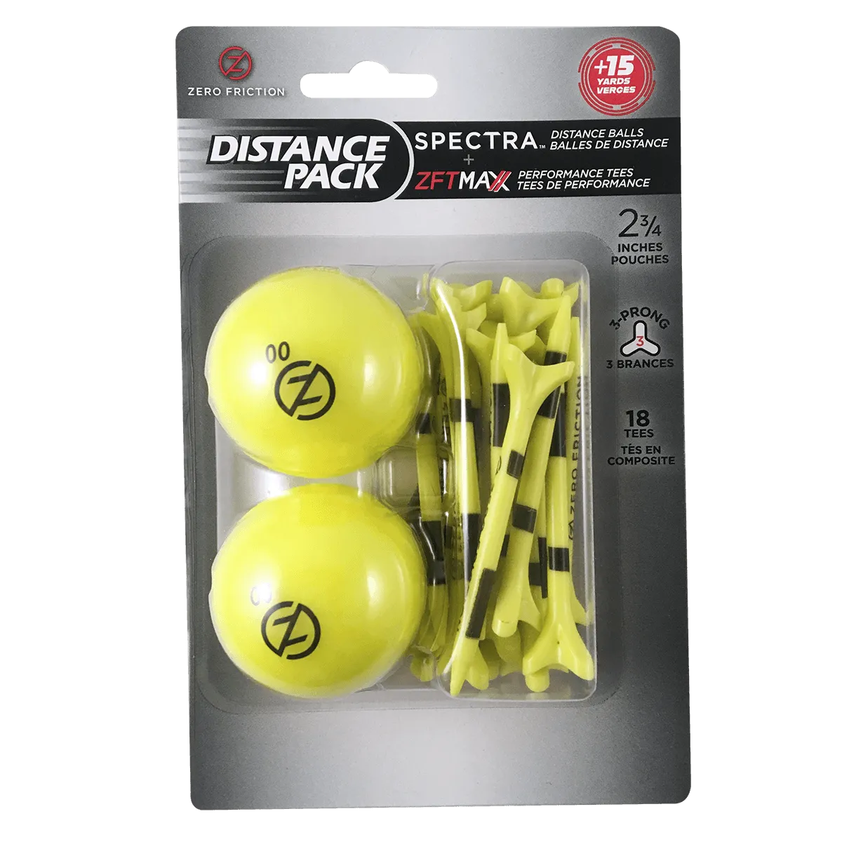 Zero Friction Spectra Distance 2 Ball/Tee Pack